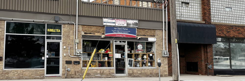 Front of Van Zelst's Market in Chatham, Ontario